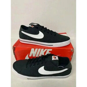 Nike Men's Black Sneakers with White Swoosh